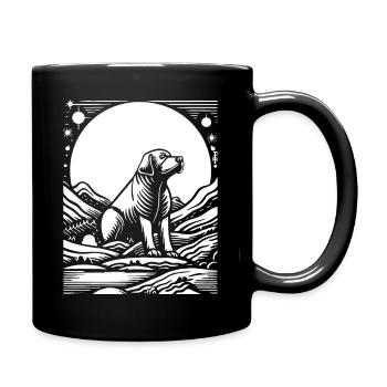 Sternenhimmel Hund - Tasse einfarbig - Schwarz - Rechts