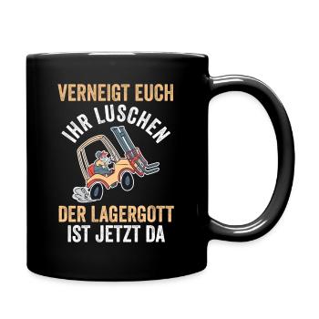 Gabelstapler Staplerfahrer Logistiker Lagerist Lag - Tasse einfarbig - Schwarz - Rechts