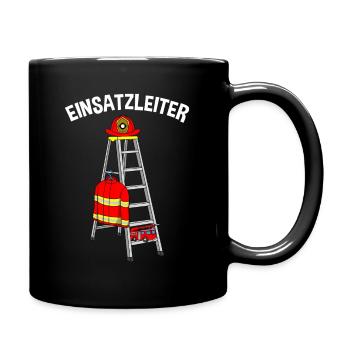 Feuerwehrauto Feuerwehrleute Feuerwehrmann - Tasse einfarbig - Schwarz - Rechts