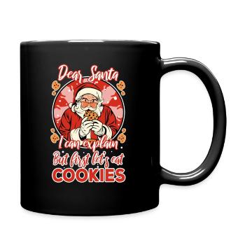 Dear santa before i explain But first lets eat a - Full Colour Mug - black - Right