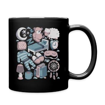Bedtime Good Night Sleep Fatigue Bed - Full Colour Mug - black - Right