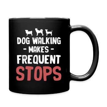 Les promenades de chiens font des arrêts fréquents - Mug uni - noir - Droite