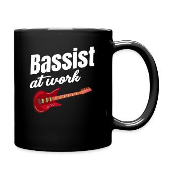 Bassiste au travail, drôle de guitariste - Mug uni - noir - Droite