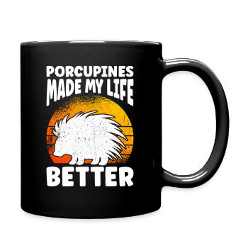 Mignon Porc-épic Drôle - Mug uni - noir - Droite