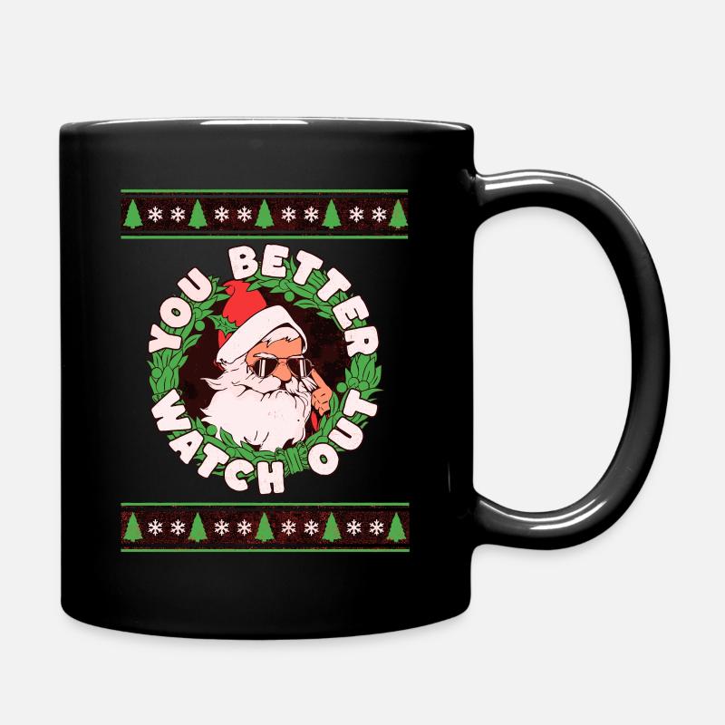 Nikolaus Weihnachtsmann Ugly Christmas Sweater - Tasse einfarbig - Schwarz