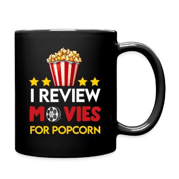 Filmkritiker, Kino, Filmfan, Liebhaber, lustiger Rezensent - Tasse einfarbig - Schwarz - Rechts