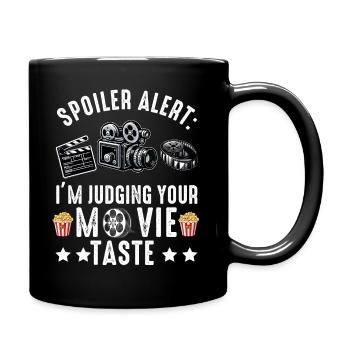 Filmkritiker, Kino, Filmfan, Liebhaber, lustiger Rezensent - Tasse einfarbig - Schwarz - Rechts