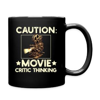 Filmkritiker, Kino, Filmfan, Liebhaber, lustiger Rezensent - Tasse einfarbig - Schwarz - Rechts