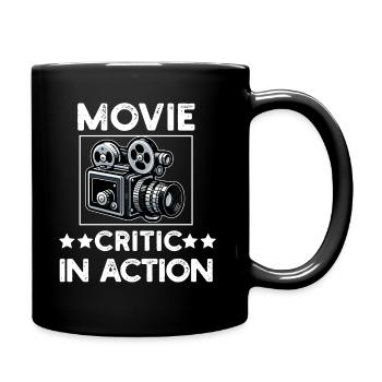 Filmkritiker, Kino, Filmfan, Liebhaber, lustiger Rezensent - Tasse einfarbig - Schwarz - Rechts