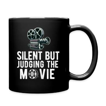 Filmkritiker, Kino, Filmfan, Liebhaber, lustiger Rezensent - Tasse einfarbig - Schwarz - Rechts