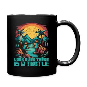 Nature Experience: Look, there's a turtle! - Full Colour Mug - black - Right