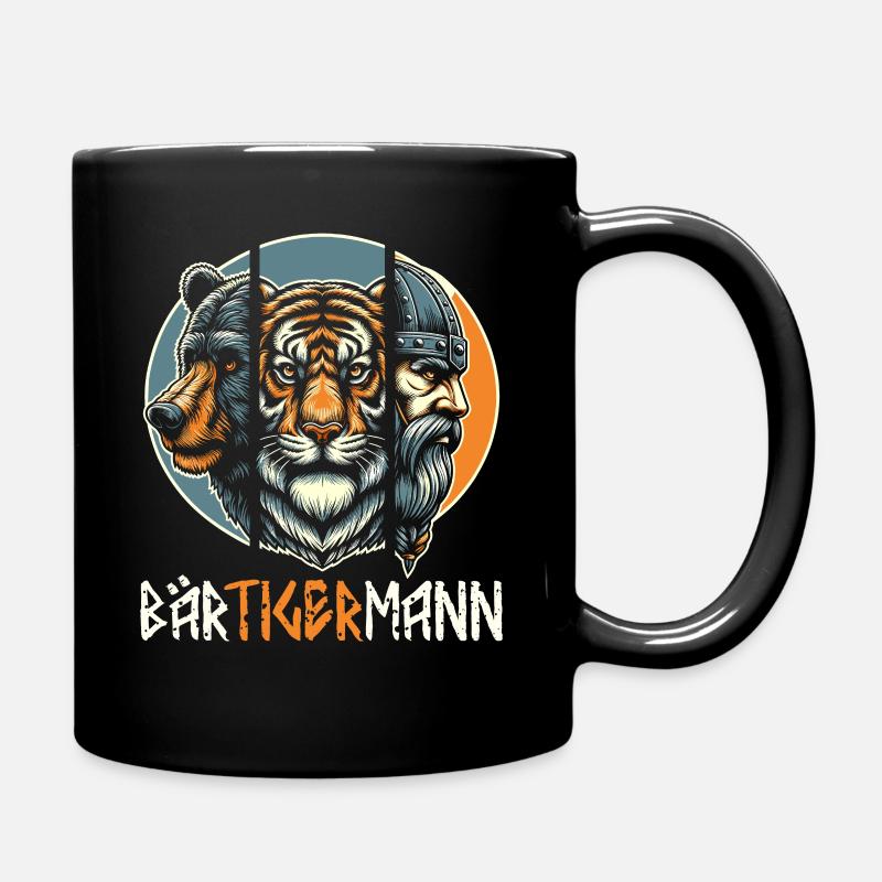 Bärtigermann Bär Tiger Mann Geschenk Bart - Tasse einfarbig - Schwarz