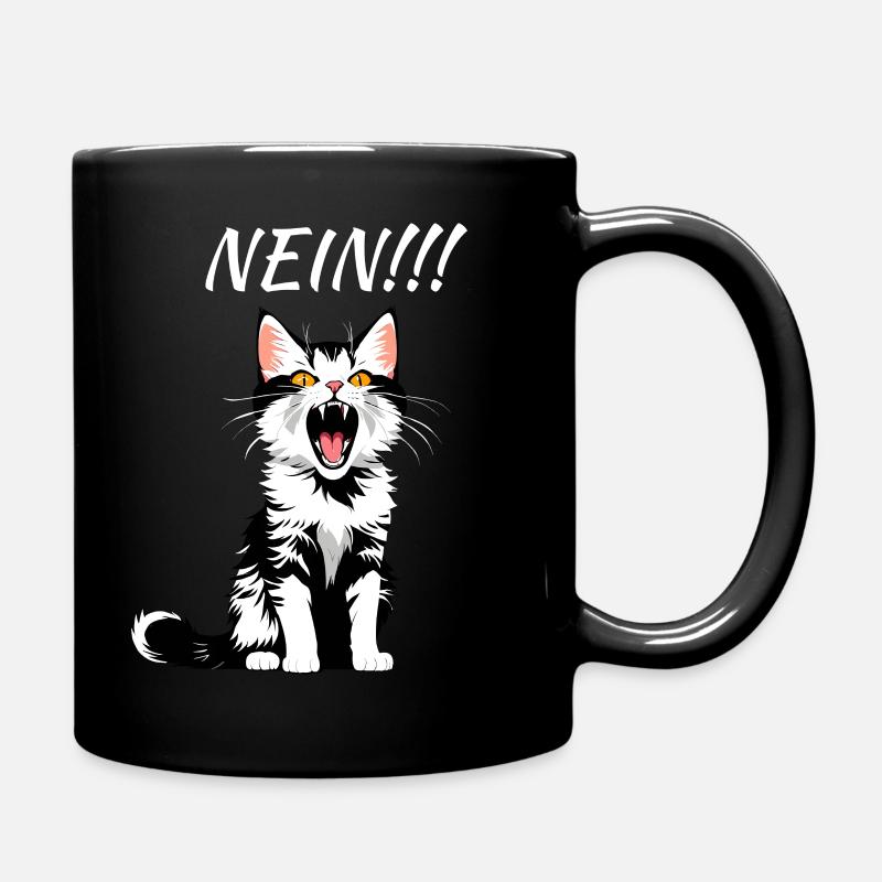 Katze NEIN! - Tasse einfarbig - Schwarz