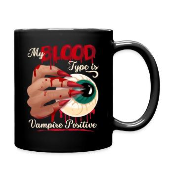 Vampire Blood, Bloodsucker Funny Saying - Full Colour Mug - black - Right