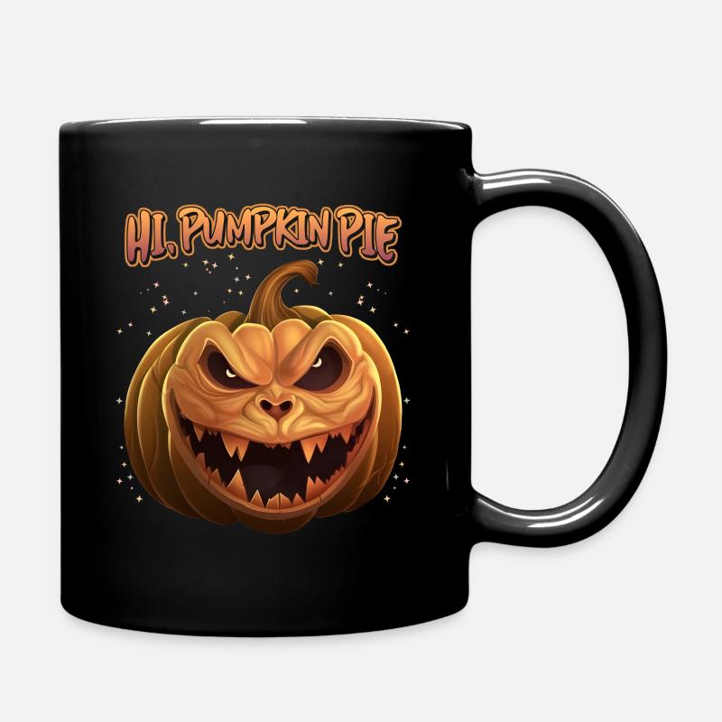 Lustiger Kürbis-Spruch, unheimlicher Pumpkin Pie - Tasse einfarbig - Schwarz