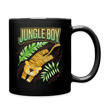 Kawaii Tiger, handgemalt, lustiger Tiger Spruch - Tasse einfarbig - Schwarz - Rechts