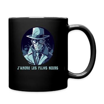 J'adore le film noir, I Love Film Noir - Tasse einfarbig - Schwarz - Rechts