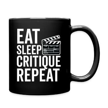 Filmkritiker, Kino, Filmfan, Liebhaber, lustiger Rezensent - Tasse einfarbig - Schwarz - Rechts