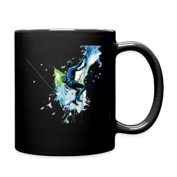 Bergabenteuer: Toprope Klettern für Naturfreunde - Tasse einfarbig - Schwarz - Rechts