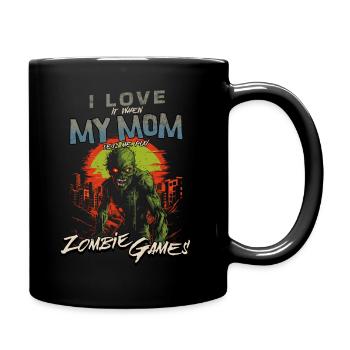 I love my Mom Zombie video games for gamers - Full Colour Mug - black - Right