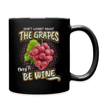 Funny Wine Saying, Grapes, Wine Drinker Pun - Full Colour Mug - black - Right