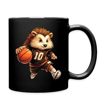 Basketball Igel - Tasse einfarbig - Schwarz - Rechts