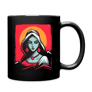Traditionelle indische Frau - Tasse einfarbig - Schwarz - Rechts