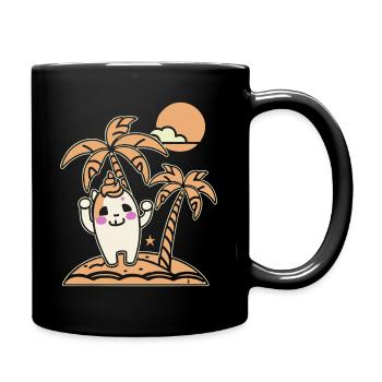 Happy on a desert island - Full Colour Mug - black - Right