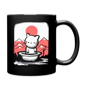 Japan under red sun, is a cute cat - Full Colour Mug - black - Right