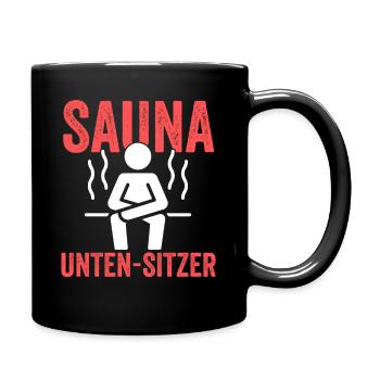 Wellness Saunagänger Saunieren Saunierer Sauna - Tasse einfarbig - Schwarz - Rechts