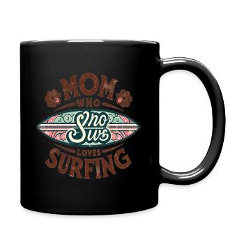 Maman qui aime surfer - Mug uni - noir - Droite