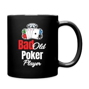 Bad Old Poker Player Holdem Dealer Blackjack - Full Colour Mug - black - Right