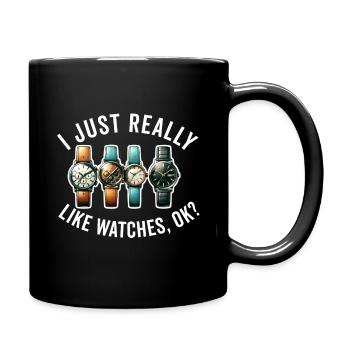 Watch Collector Horologist Collecting Watches - Full Colour Mug - black - Right