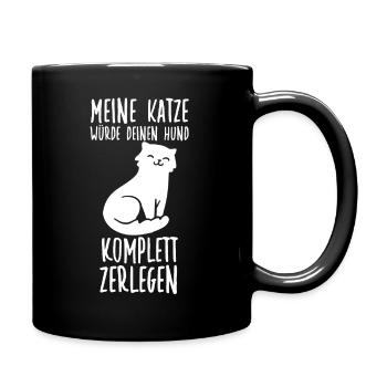 Passiv aggressives Shirt für Katzenhalter Katzen - Tasse einfarbig - Schwarz - Rechts