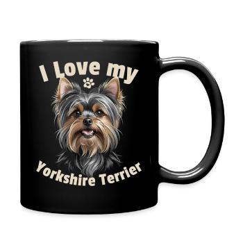 Ich Liebe mein Yorkshire Terrier - Tasse einfarbig - Schwarz - Rechts