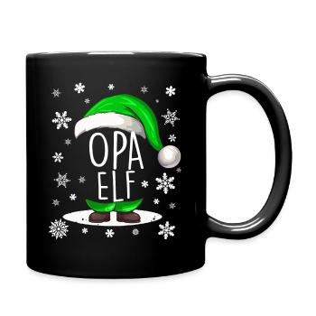 Weihnachten Opa Elf - Tasse einfarbig - Schwarz - Rechts