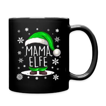 Weihnachten Mama Elfe - Tasse einfarbig - Schwarz - Rechts