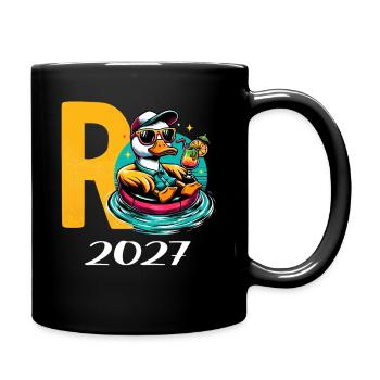 Rentner Geschenk Rente 2027 Ruhestand - Tasse einfarbig - Schwarz - Rechts