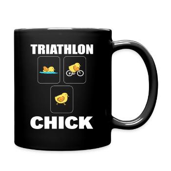 Lustiger Triathlon Triathlet - Tasse einfarbig - Schwarz - Rechts