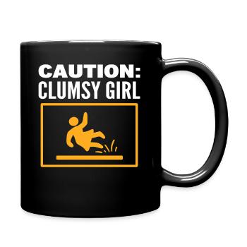 Ungeschicktes Mädchen Hausmeister - Tasse einfarbig - Schwarz - Rechts