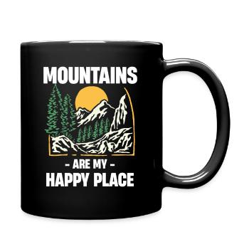 Mountains Are My Happy Place Funny Hikers - Full Colour Mug - black - Right