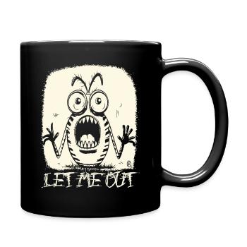 Un insecte de dessin animé crie : Laisse-moi sortir ! - Mug uni - noir - Droite