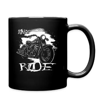 Relaxed Motorcycle Ride, Motorcycle Tour - Full Colour Mug - black - Right