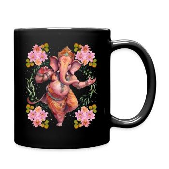 Dieu hindou Ganesha, Ganesh Illustration - Mug uni - noir - Droite