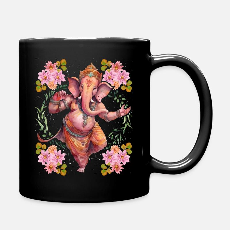 Dieu hindou Ganesha, Ganesh Illustration - Mug uni - noir