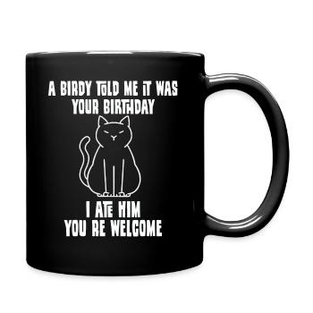 Katzenhalter Geschenk Misanthropen Motiv Katzen - Tasse einfarbig - Schwarz - Rechts