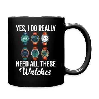Watch Collector Horologist Collecting Watches - Full Colour Mug - black - Right