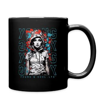 Tattoo Girl - Cool Girl Woman Tattoo - Full Colour Mug - black - Right