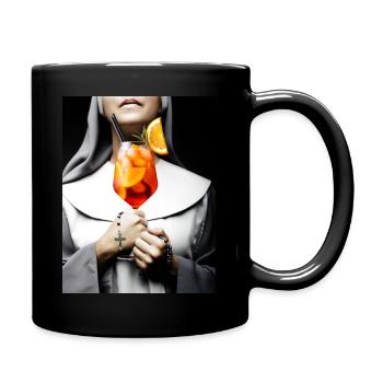 Nonne Spritztour Weirdcore Retro Vintage Design - Tasse einfarbig - Schwarz - Rechts