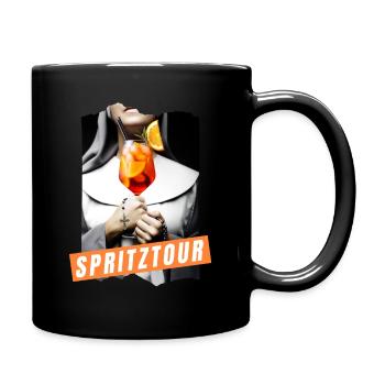 Nonne Party Spritztour Retro lustiges Design - Tasse einfarbig - Schwarz - Rechts